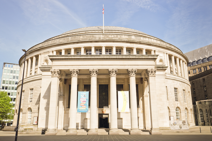 Manchester Central Library, designed by E. Vincent Harris and constructed between 1930 and 1934.