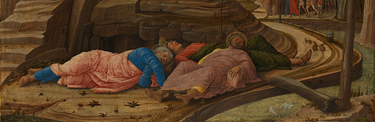 The Agony in the Garden, (detail), (c. 1455–56), Andrea Mantegna. National Gallery, London
