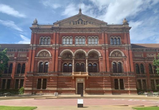 The Victoria and Albert Museum, London, with the restored balcony.