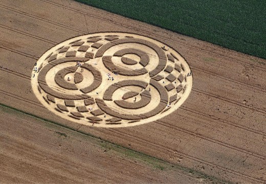 A crop circle in a cornfield near Raisting in southern Germany, in July 2014. Photo by Karl-Josef Hildenbrand/DPA/AFP via Getty Images