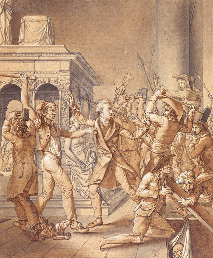 Alexandre Lenoir opposing the destruction of the mausoleum of Louis XIII at Saint-Denis, October 1793, (1793), Pierre Lafontaine. Paris Musées/Musée Carnavalet. (CC0) 
