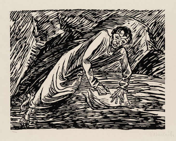 Prophet Writing (John on Patmos) (1920), Ernst Barlach.