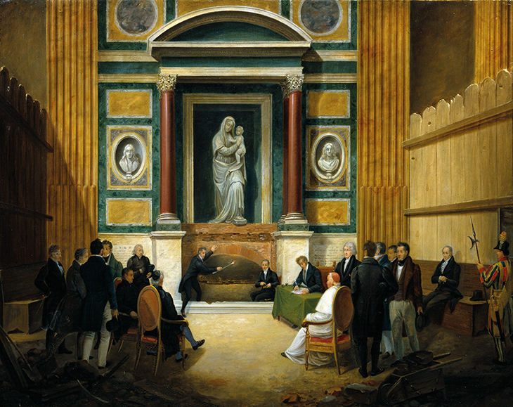 The Opening of Raphael’s Grave in the Pantheon, 1833 (1836), Francesco Diofebi. Thorvaldsens Museum, Copenhagen