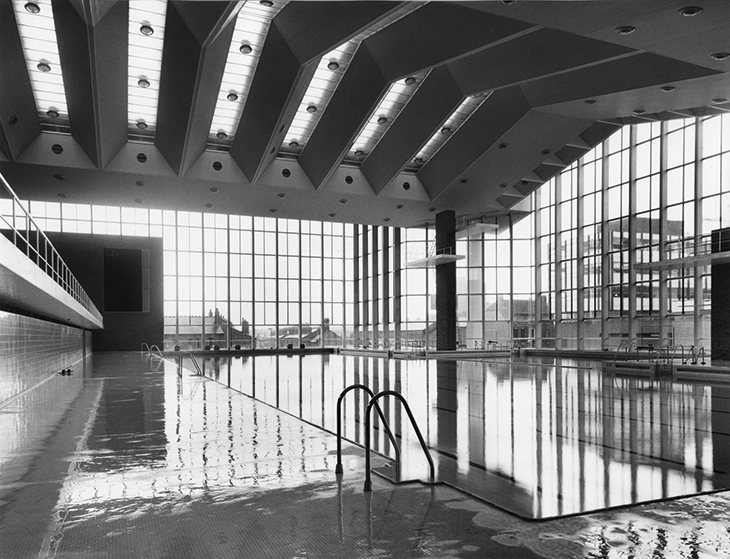 The central baths, Coventry, built by the city’s Architect’s Department in 1962–66 (photographed in 1966).