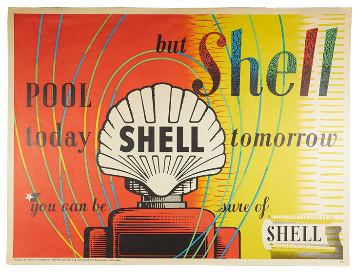 ‘Pool Today But Shell Tomorrow’ poster (1952), Barnett Freedman. Manchester Metropolitan University Special Collections Museum.