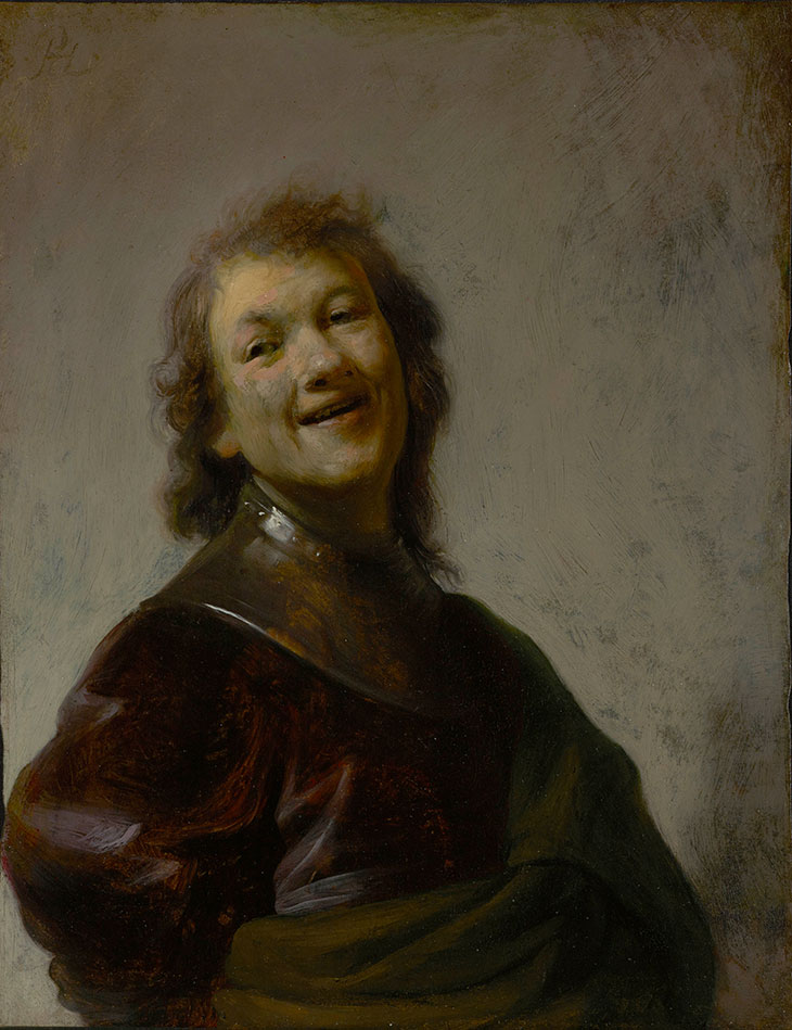 Rembrandt Laughing (c. 1628), Rembrandt van Rijn. J. Paul Getty Museum, Los Angeles