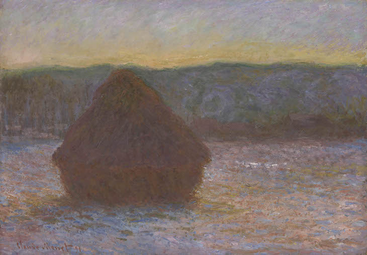 Stack of Wheat (Thaw, Sunset) (1890), Claude Monet. 