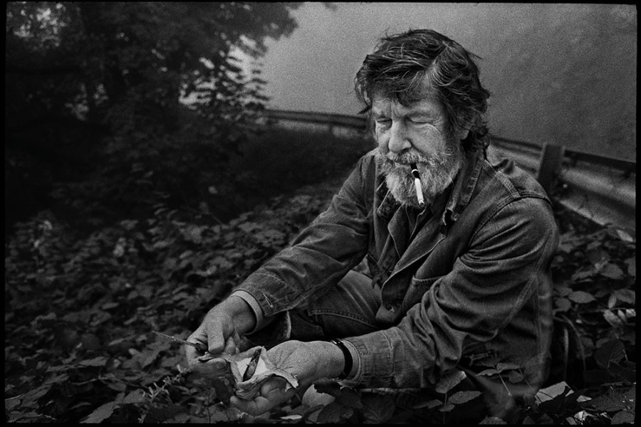 John Cage foraging in Grenoble, France, in 1971.