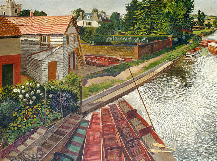 View from Cookham Bridge (1936), Stanley Spencer. Stanley Spencer Gallery, Cookham.