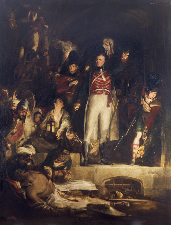General Sir David Baird Discovering the Body of Sultan Tippoo Sahib after having Captured Seringapatam, on the 4th May, 1799 (1839), David Wilkie.