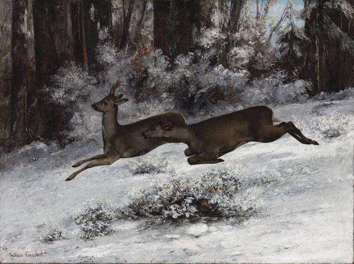 The Ruse, Roe Deer Hunting Episode (Franche-Comté) (1866), Gustave Courbet. 