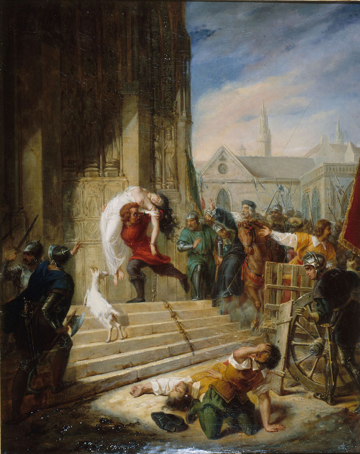 Quasimodo Saving Esmeralda from the Hands of Her Executioners (1832), Eugénie Henry épouse Latil. 