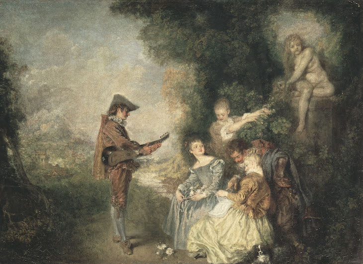 The Love Lesson (c. 1716–17), Antoine Watteau.