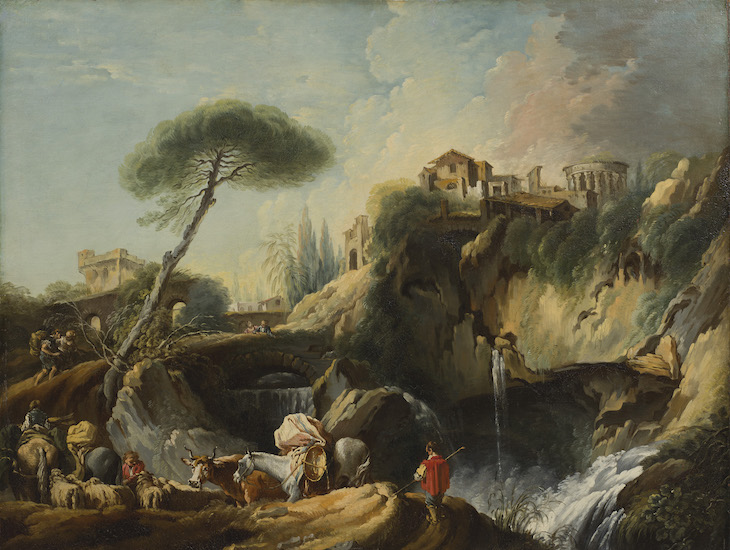 View of Tivoli with the Temple of Vesta (), François Boucher. 