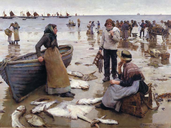 A Fish Sale on a Cornish Beach (1884–85), Stanhope Forbes. 