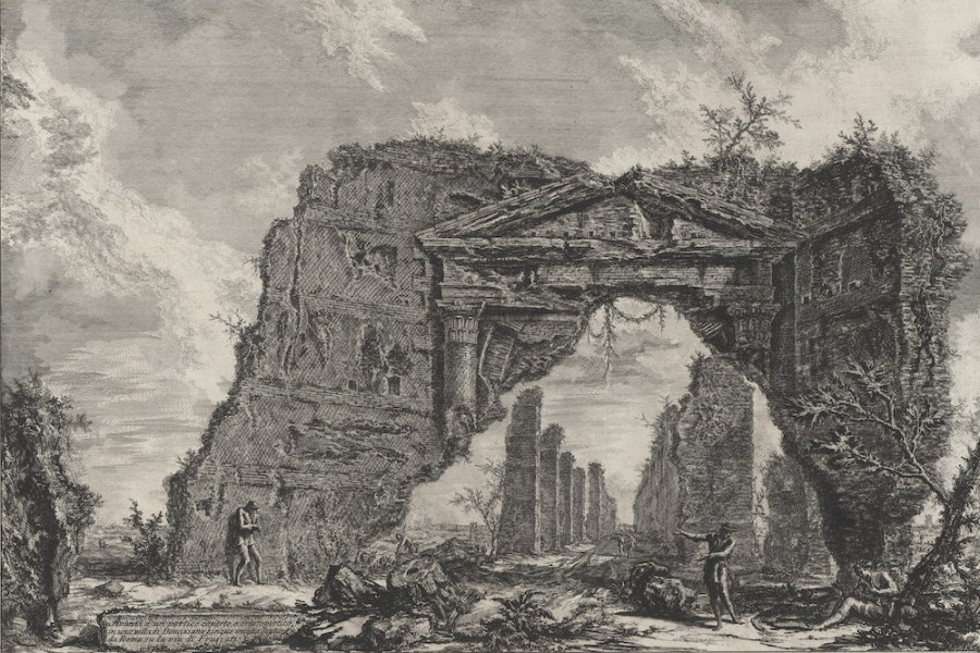 Remains of a covered portico or crypto portico in a Domitian’s villa (1766), Giovanni Battista Piranesi.