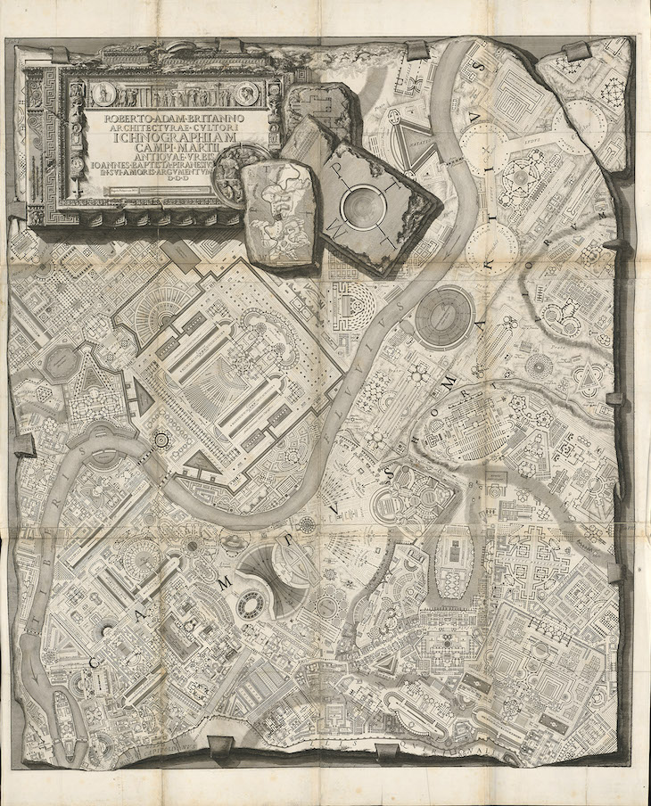 Map of the Field of Mars in Rome (1757), Giovanni Battista Piranesi.