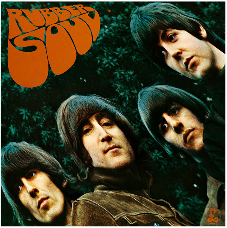 The album cover for the Beatles’ Rubber Soul (1965).