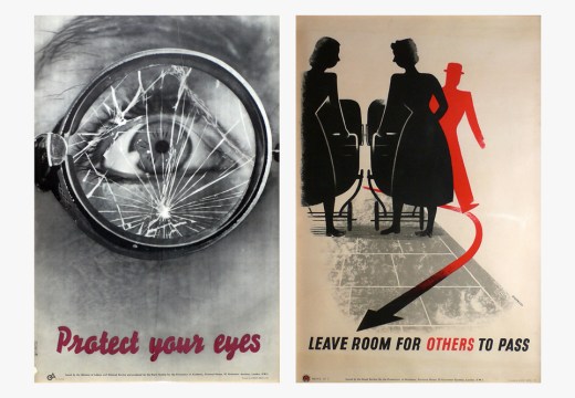 ‘Protect your Eyes’ (c. 1942) designed by Manfred Reiss and G.R. Morris (left).