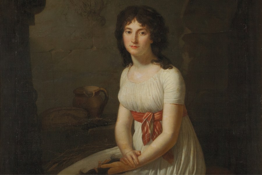 Citizen Tallien in a Cell in La Force Prison, Holding Her Cut Hair (detail), (1796), Jean-Louis Laneuville. Private collection. Photo: courtesy Yale University Press; © Christies Images/Bridgeman Images
