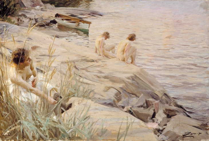 Girls Bathing in the Open Air (Out of Doors) (1890), Anders Zorn.