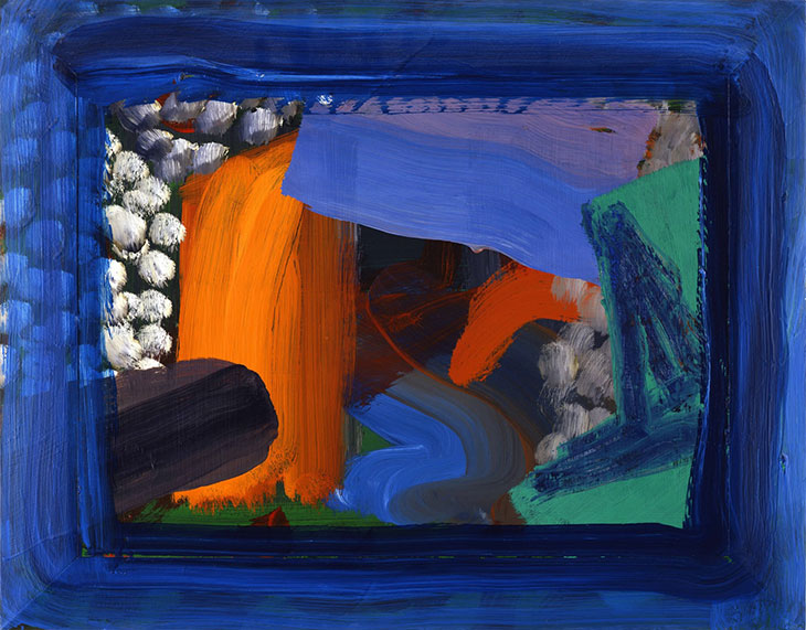 After Visiting David Hockney (second version) (1991–92), Howard Hodgkin.