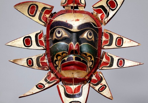 Mask (detail; c. 1910), Kwakwaka’wakw people.