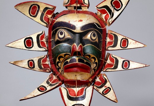 Mask (detail; c. 1910), Kwakwaka’wakw people.