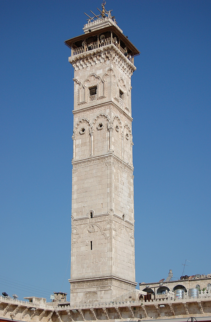 The minaret of the Great Mosque of Aleppo, constructed in the 11th century and destroyed in 2013 (photo: 2005)