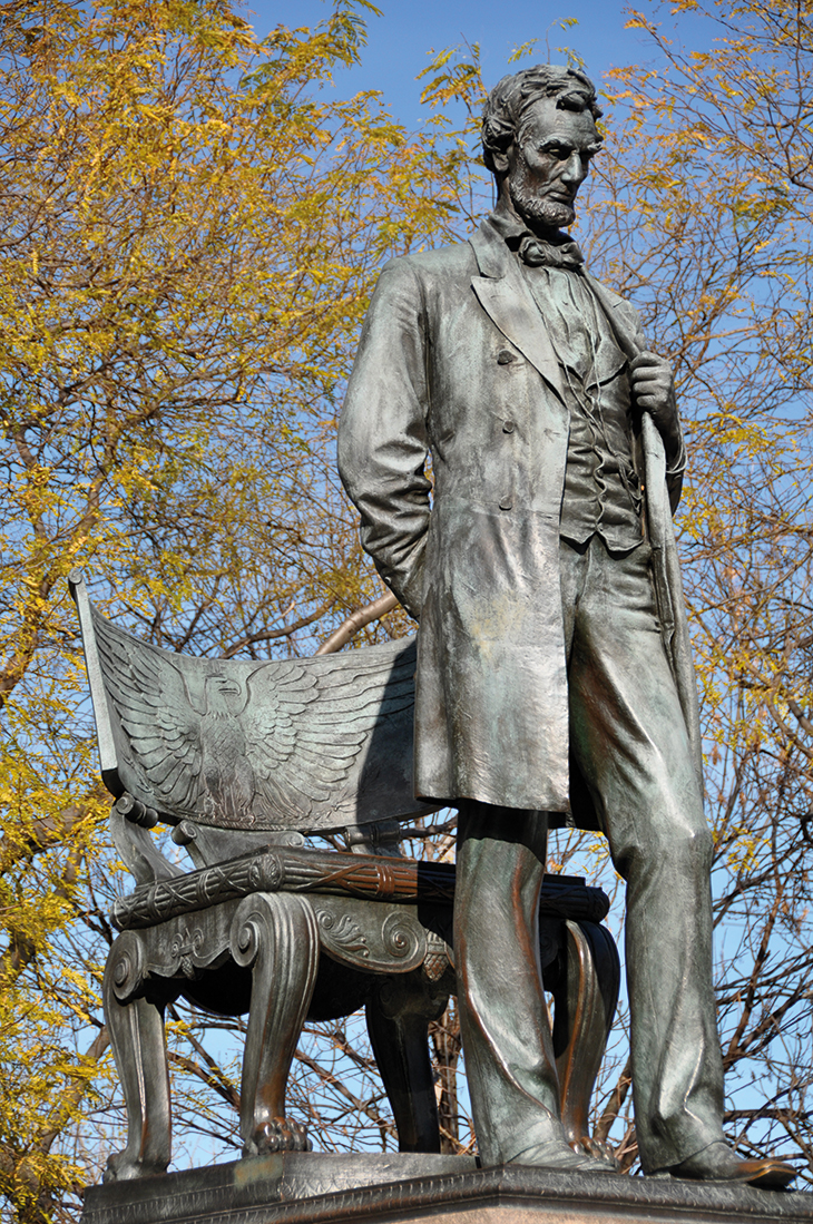 Abraham Lincoln: The Man (1887), Augustus Saint-Gaudens, installed in Lincoln Park, Chicago.
