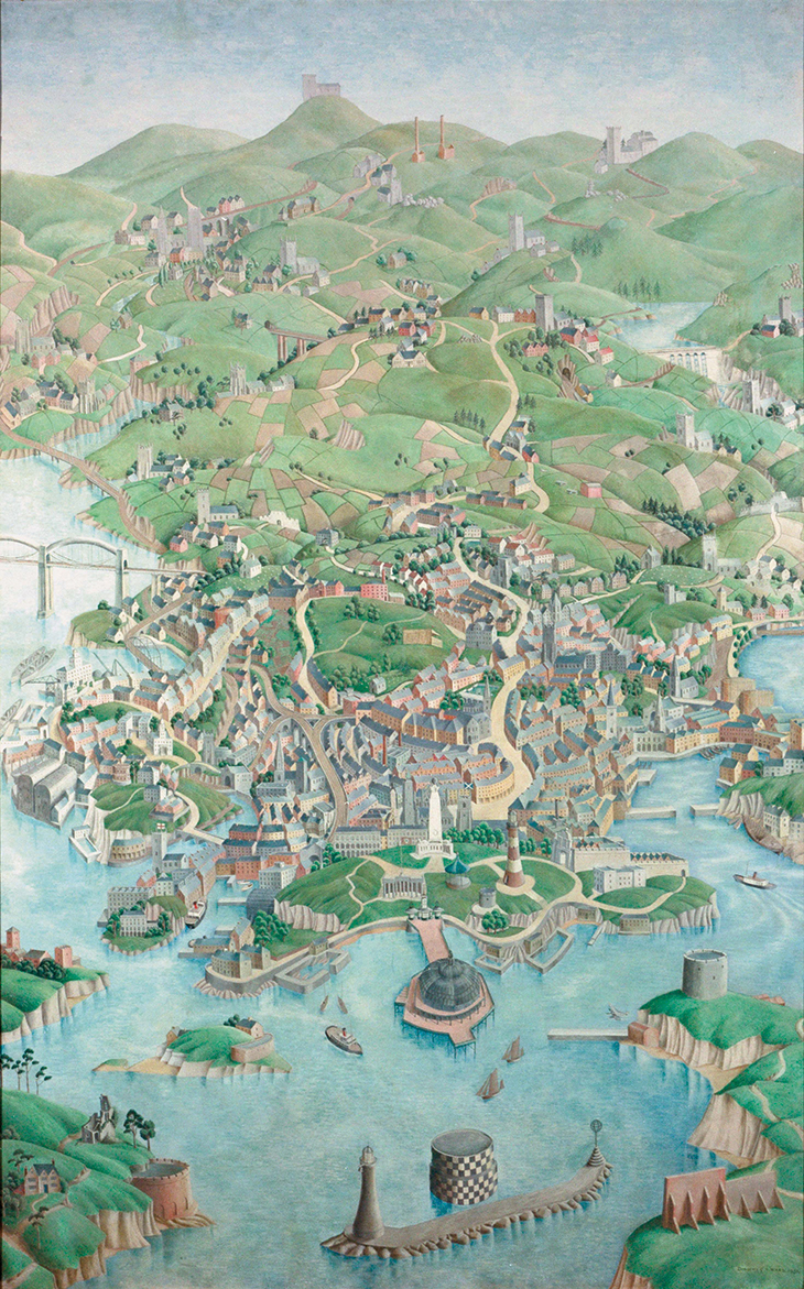 An Aerial View of Plymouth and Environs (1933), Dorothy Ward. The Box, Plymouth.