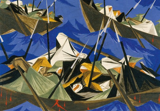 Panel 10 (detail) (1954) from ‘Struggle: From the History of the American People (1954–56), Jacob Lawrence. Metropolitan Museum of Art. © The Jacob and Gwendolyn Knight Lawrence Foundation, Seattle/Artists Rights Society (ARS), New York