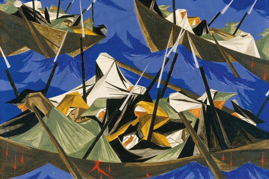 Panel 10 (detail) (1954) from ‘Struggle: From the History of the American People (1954–56), Jacob Lawrence. Metropolitan Museum of Art. © The Jacob and Gwendolyn Knight Lawrence Foundation, Seattle/Artists Rights Society (ARS), New York