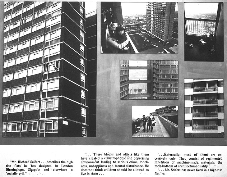 Exhibition panel from ‘Problem in the City’, Bristol, June 1975. Photos: Nick Hedges (above right and centre and below centre), Ron McCormick (above left, centre below, centre), Larry Herman (above left)