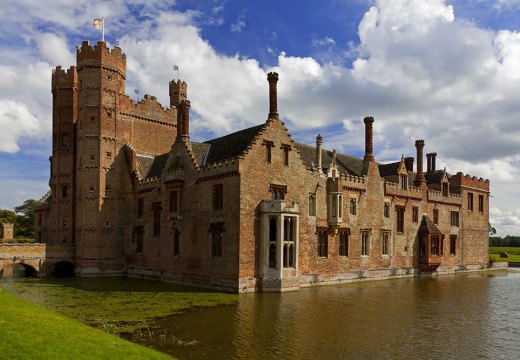 View of the gatehouse and west front of Oxburgh Hall, Norfolk.