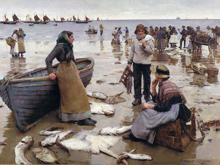 A Fish Sale on a Cornish Beach (1885), Stanhope Alexander Forbes.