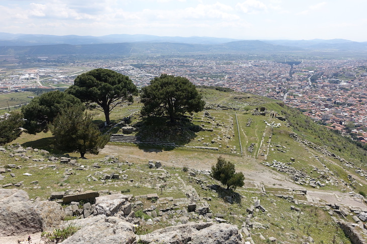 Original site of the Great Pergamon Altar and its remains seen in Bergama, near Izmir, 2019.