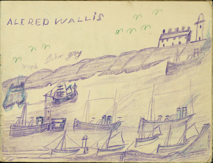 Page from Castle Book (1941–42), Alfred Wallis. Lent anonymously, All Rights Reserved