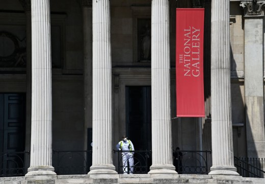 A view of the closed National Gallery in London in June 2020.