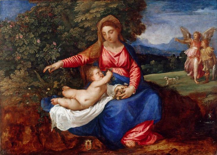 Madonna and Child with Tobias and the Angel (c. 1637), Titian. 