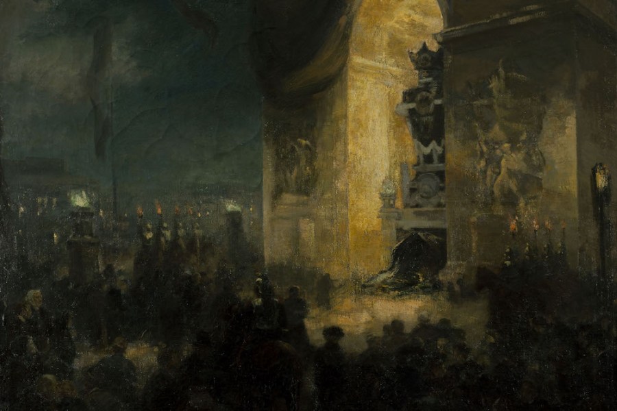 The Wake beneath the Arc de Triomphe, 31 May 1885 (1903), Alfred Roll.