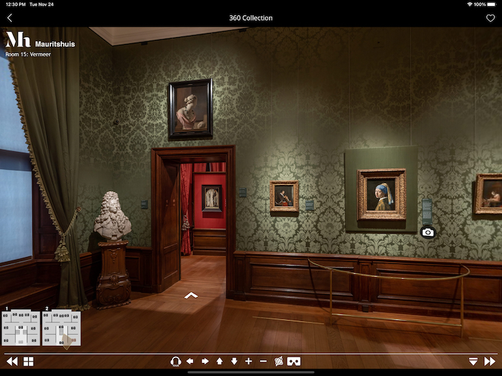 The Mauritshuis virtual tour, viewed on the Second Canvas app on tablet