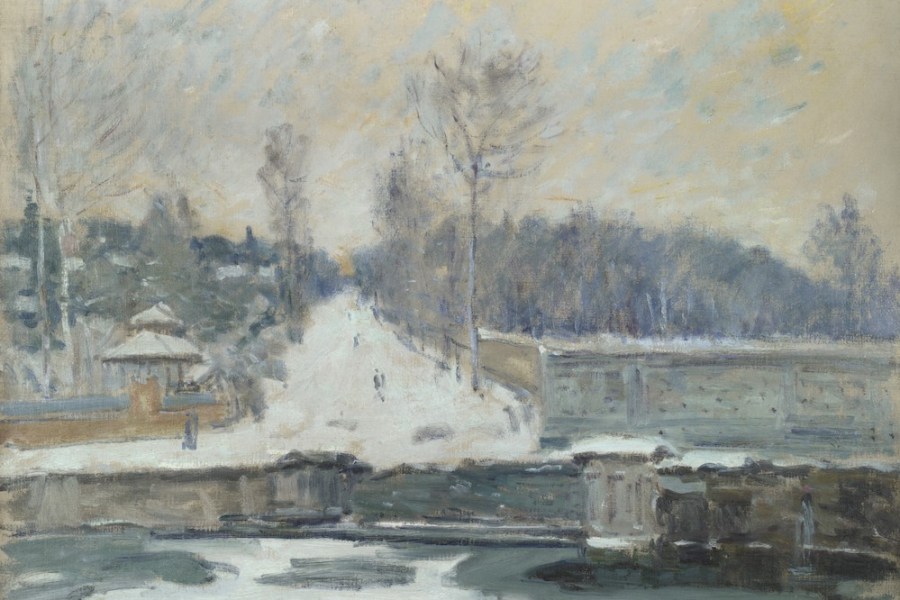 The Watering Place at Marly-le-Roi (detail; c. 1875), Alfred Sisley.