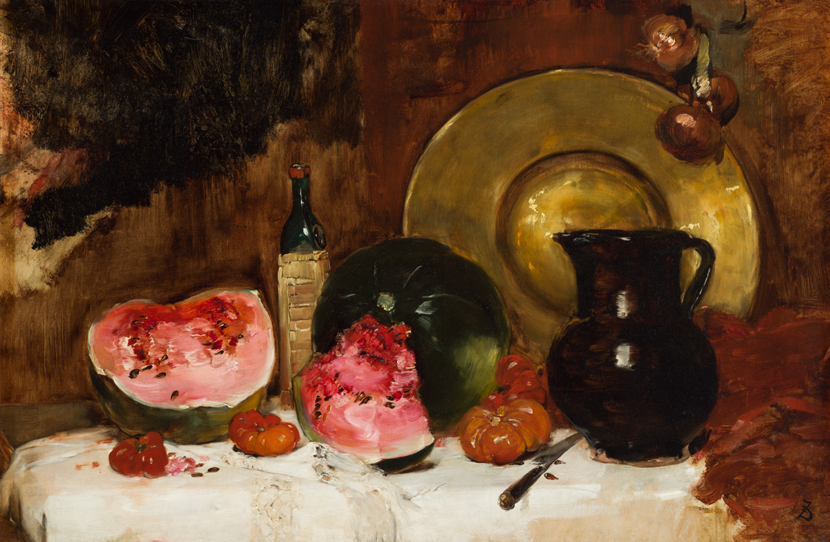 Still Life with Watermelon (c. 1878), Frank Duveneck. 