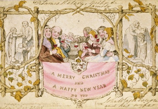 The first Christmas card, commissioned by Henry Cole and designed by John Calcott Horsley, published in 1843. Christie’s, London (estimate £5,000–£8,000)