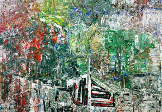 L’étang – Hommage à Grey Owl (detail; 1970), Jean-Paul Riopelle.