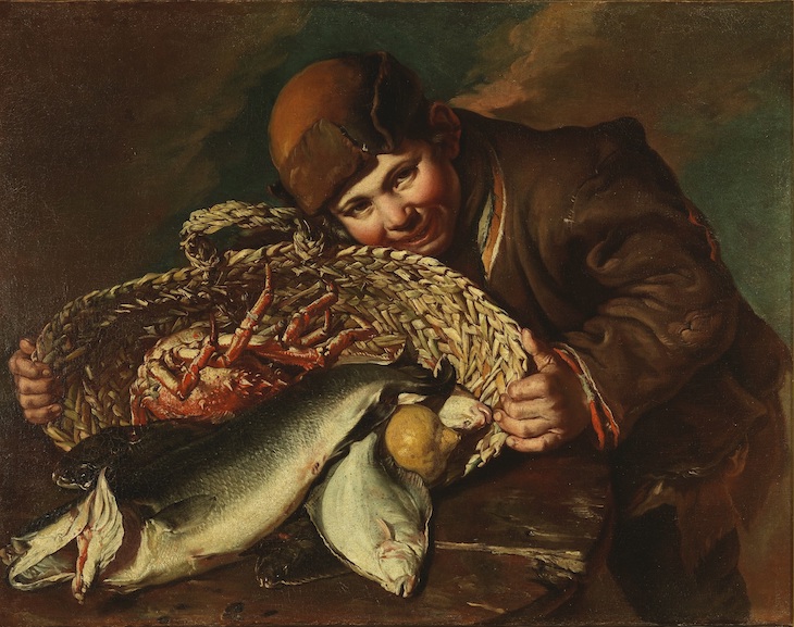 Boy with a Basket of Fish and Lobsters (18th century), Giacomo Ceruti. 