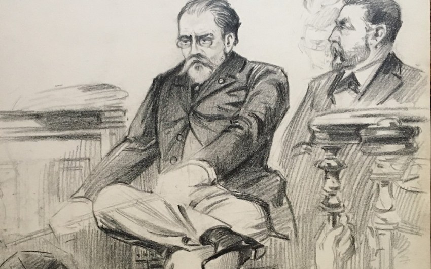 Zola on trial (1898), Maurice Feuillet.