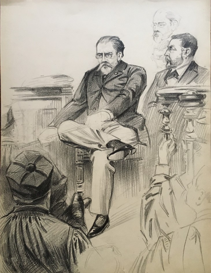 Zola on trial (1898), Maurice Feuillet.