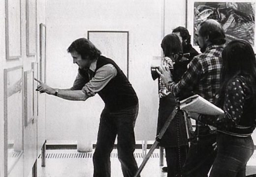 Mike Dibb selecting an image for Seeing Through Drawing (1976).